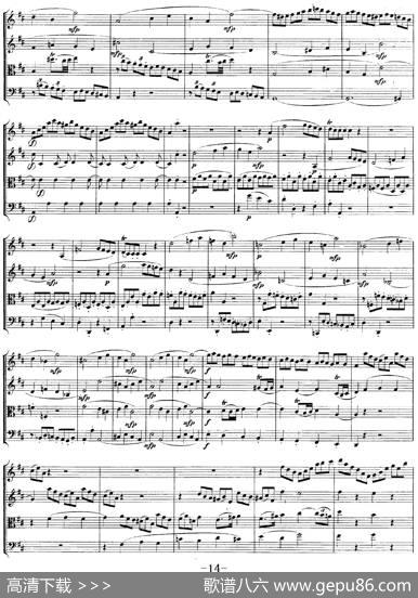 Mozart《QuartetNo.21inDMajor,K.575》（总谱）