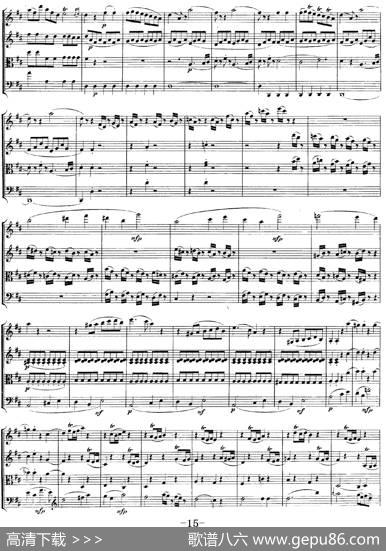 Mozart《QuartetNo.21inDMajor,K.575》（总谱）
