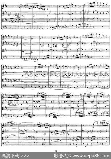 Mozart《QuartetNo.21inDMajor,K.575》（总谱）