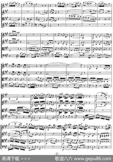 Mozart《QuartetNo.21inDMajor,K.575》（总谱）