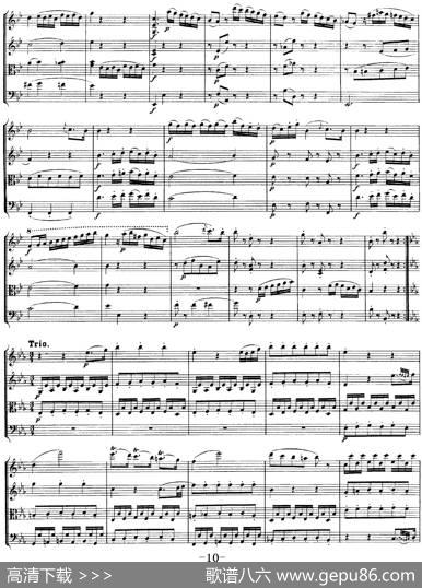 Mozart《QuartetNo.22inBbMajor，K.589》（总谱）