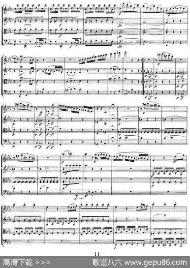 Mozart《QuartetNo.22inBbMajor，K.589》（总谱）