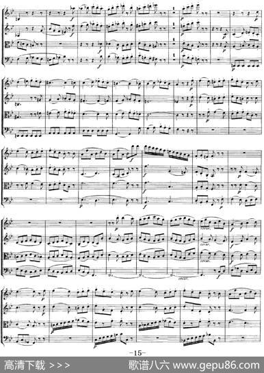 Mozart《QuartetNo.22inBbMajor，K.589》（总谱）