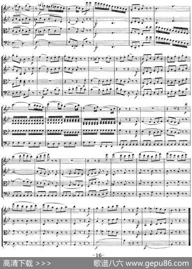 Mozart《QuartetNo.22inBbMajor，K.589》（总谱）