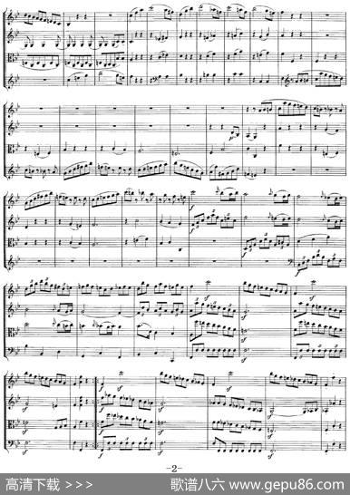 Mozart《QuartetNo.22inBbMajor，K.589》（总谱）