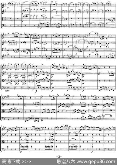Mozart《QuartetNo.22inBbMajor，K.589》（总谱）