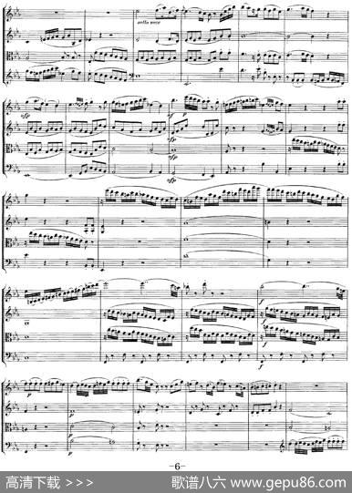 Mozart《QuartetNo.22inBbMajor，K.589》（总谱）