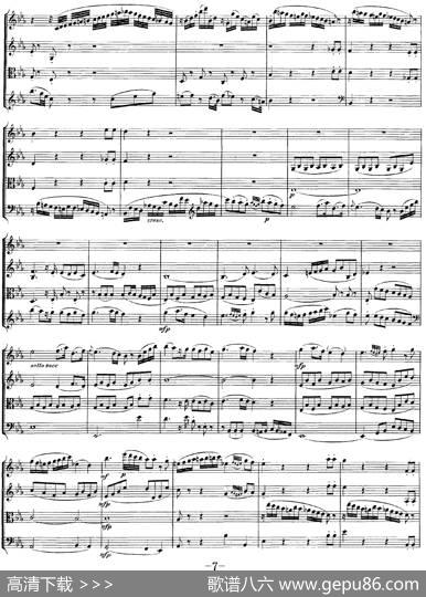 Mozart《QuartetNo.22inBbMajor，K.589》（总谱）