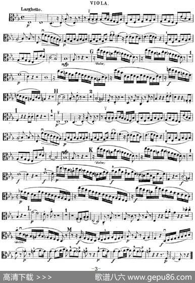 Mozart《QuartetNo.22inBbMajor，K.589》（Viola分谱）