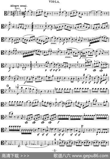 Mozart《QuartetNo.22inBbMajor，K.589》（Viola分谱）