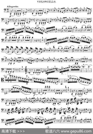 Mozart《QuartetNo.23inFMajor，K.590》（Cello分谱）