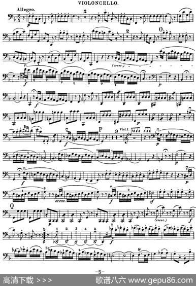 Mozart《QuartetNo.23inFMajor，K.590》（Cello分谱）