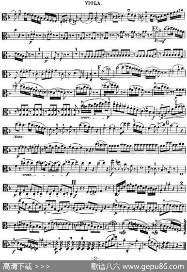 Mozart《QuartetNo.23inFMajor，K.590》（Viola分谱）
