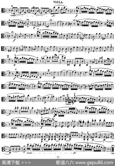 Mozart《QuartetNo.23inFMajor，K.590》（Viola分谱）