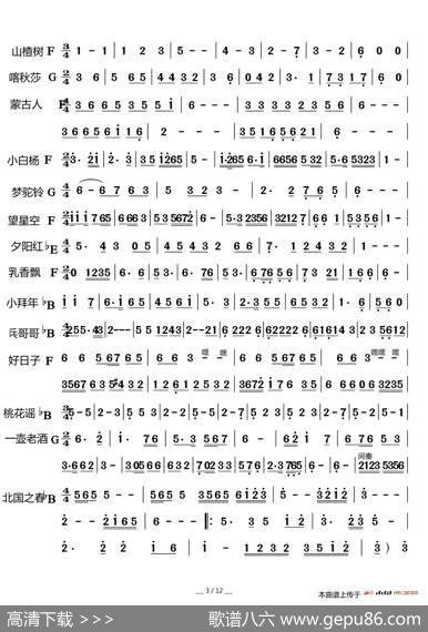 歌曲前奏集锦（共12页150首）