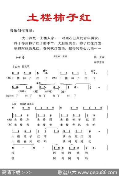 土楼柿子红（男女声二重唱） - 珍夫|林跃忠