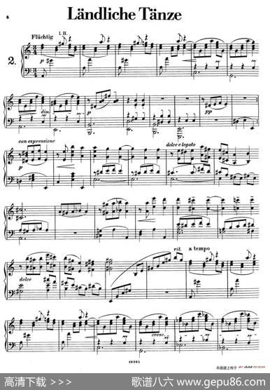 LandlicheTanzeeOp.1（乡村舞曲·2.a小调）|亚历山大·封·泽姆林斯基(AlexandervonZemlinsky）