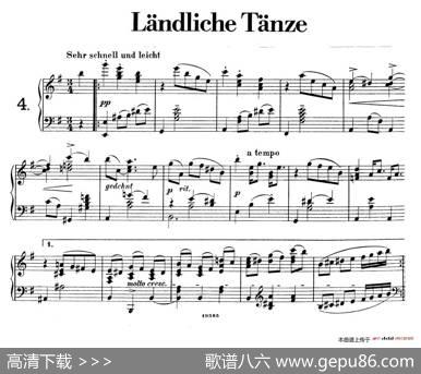 LandlicheTanzeeOp.1（乡村舞曲·4.e小调）|亚历山大·封·泽姆林斯基(AlexandervonZemlinsky）