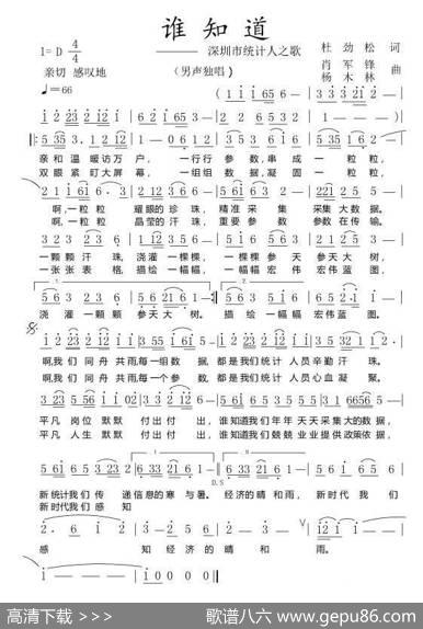 谁知道（作词杜劲松作曲肖军锋杨木林） - 杜劲松|肖军锋杨木林