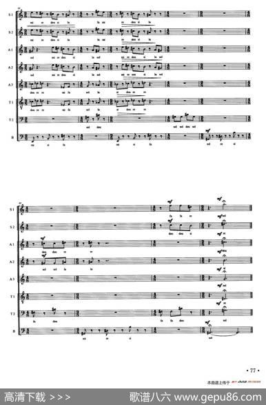 Ostinato（八重唱、五线谱）|翟纬经