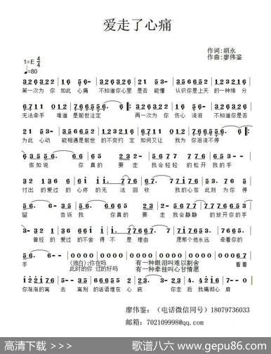 爱走了心痛 - 胡永|廖伟鉴