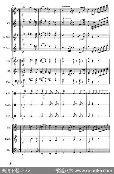 婚礼进行曲（管乐合奏总谱）|门德尔松曲、高炳点编配