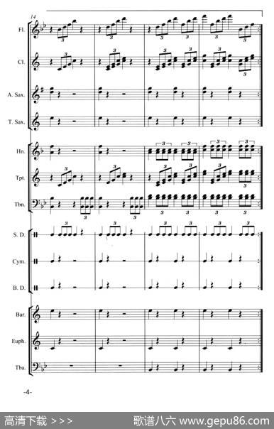 婚礼进行曲（管乐合奏总谱）|门德尔松曲、高炳点编配