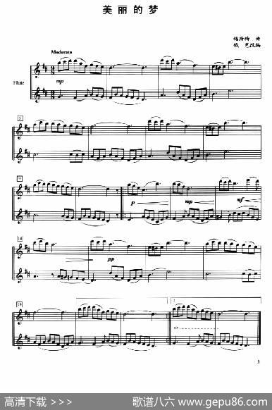 美丽的梦（二重奏）|福斯特曲、钱芑改编