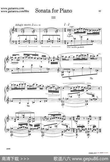 PianoSonataOp.26（钢琴奏鸣曲·第三乐章）|塞谬尔·巴伯(SamuelBarber）