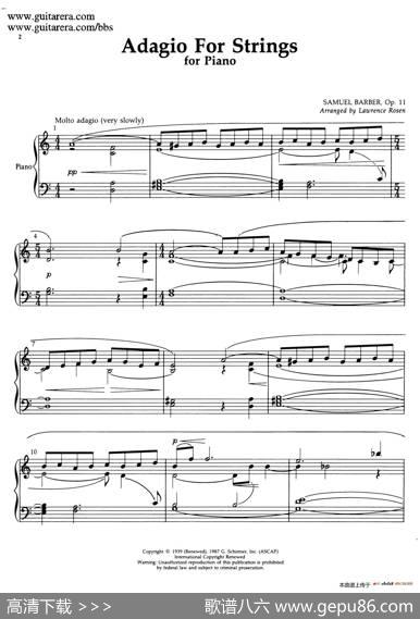 AdagioOp.11（柔板）|塞谬尔·巴伯(SamuelBarber）