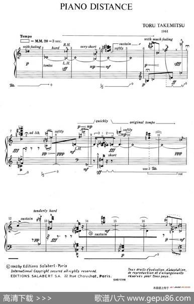 PianoDistance（弱奏的层次）|武满彻(ToruTakemitsu)