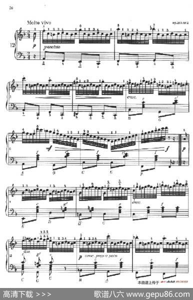 《车尔尼手风琴练习曲集》第Ⅱ册（第10——14首）