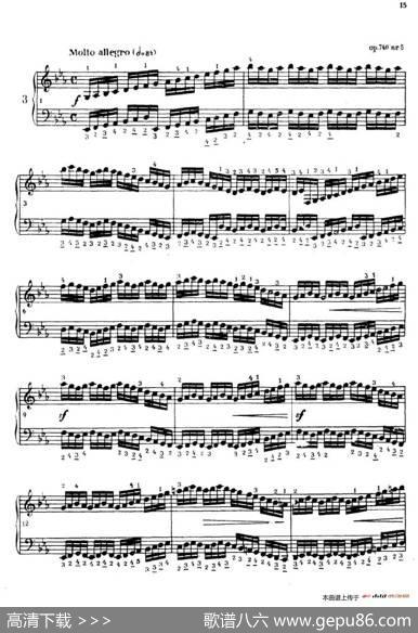 《车尔尼手风琴练习曲集》第Ⅳ册（第3——5首）