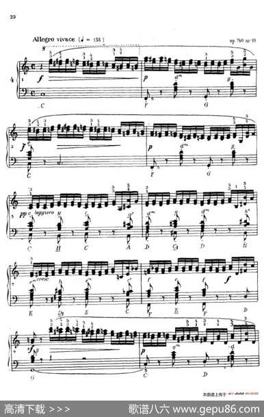 《车尔尼手风琴练习曲集》第Ⅳ册（第3——5首）