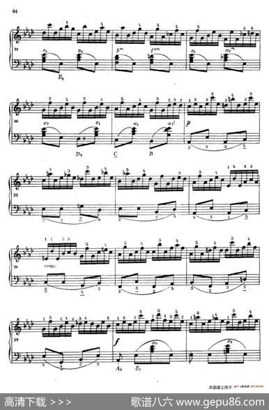 《车尔尼手风琴练习曲集》第Ⅳ册（第8首）
