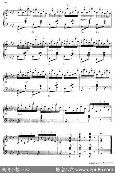 《车尔尼手风琴练习曲集》第Ⅳ册（第8首）