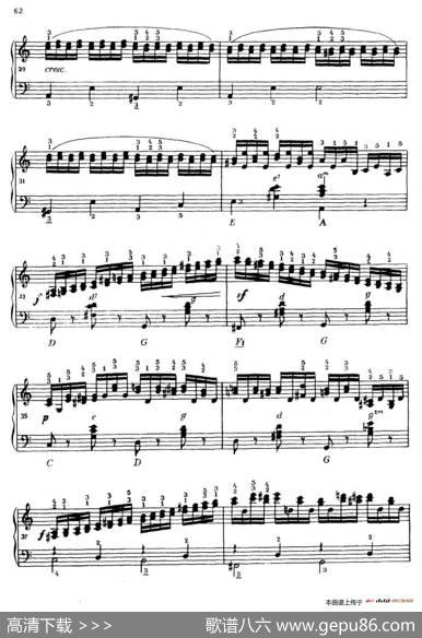 《车尔尼手风琴练习曲集》第Ⅳ册（第12首）