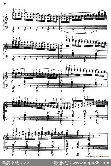 《车尔尼手风琴练习曲集》第Ⅳ册（第12首）