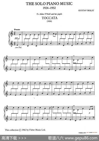 ToccataforPianoH.153（托卡塔）|古斯塔夫·迪奥多·霍尔斯特（GustavDheodoreHolst)