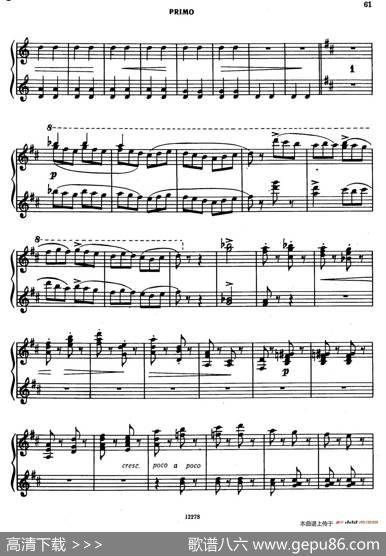 TarantellainDMajor（D大调塔兰泰拉舞曲·四手联弹）|亚历山大·波菲里耶维奇·鲍罗丁(AlexanderPorphyrievitchBorodin)