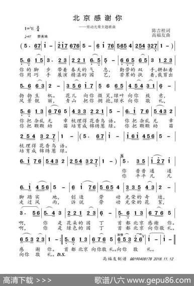 北京感谢你 - 陈吉桂|高福友