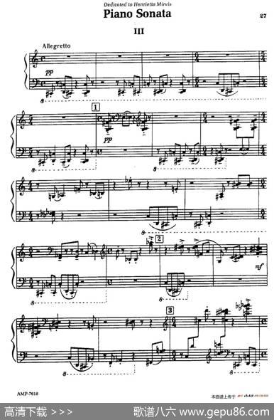 PianoSonata（钢琴奏鸣曲·第三乐章）|索非亚·阿斯戈托芙娜·古拜杜丽娜（SofiaAsgatovnaGubaidulina)
