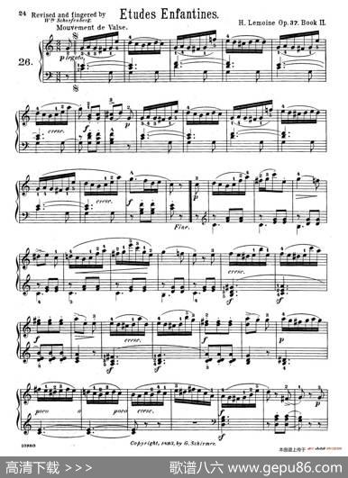 EtudesEnfantinesOp.37（儿童钢琴练习曲第26——30首）|亨利·莱蒙(HenryLemoine)