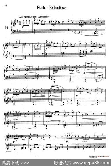 EtudesEnfantinesOp.37（儿童钢琴练习曲第31——39首）|亨利·莱蒙(HenryLemoine)