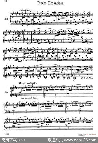EtudesEnfantinesOp.37（儿童钢琴练习曲第40——45首）|亨利·莱蒙(HenryLemoine)
