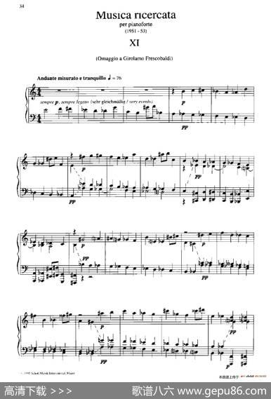 MusicaRicercata（音乐习作·11）|乔治·李盖蒂（GyorgyLigeti)