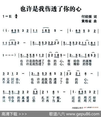 也许是我伤透了你的心 - 付经振|黄格省