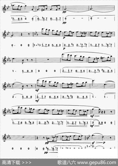 西西里舞曲（线简谱对照版）|加布里埃尔·福莱