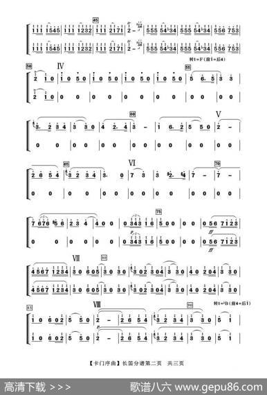 卡门序曲（长笛分谱）