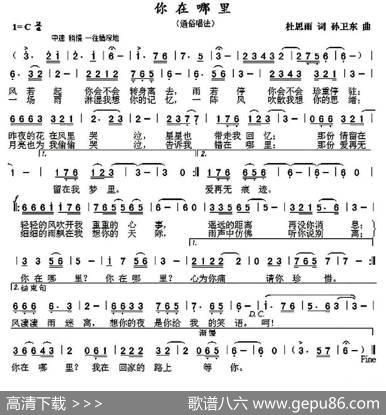 你在哪里 - 杜思雨|孙卫东